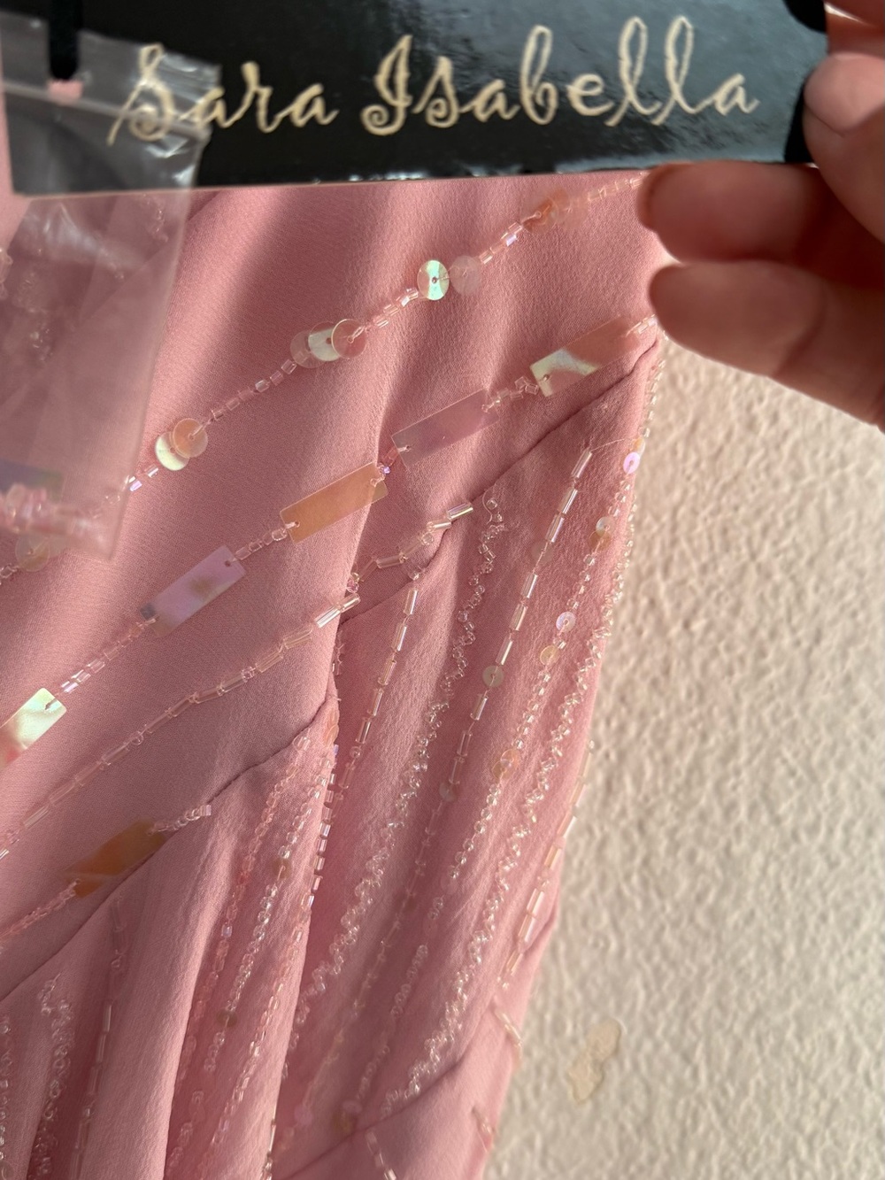 Embellished Pink Circle Skirt 100% silk - Picture 3 of 4